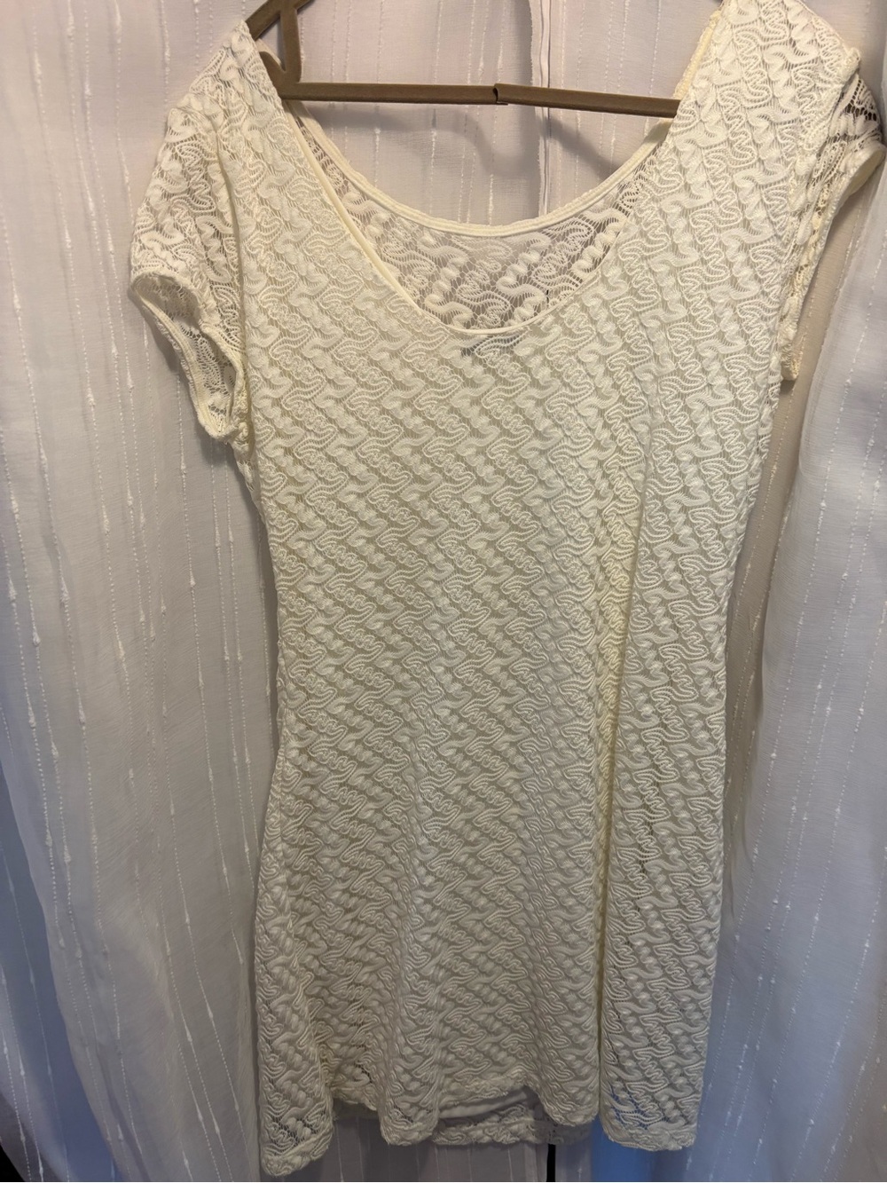 Apt. 9 Cream Lace Scoop Neck Dress